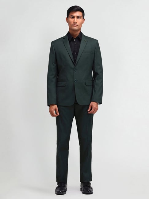 Ad By Arvind Green Regular Fit Two Piece Suit