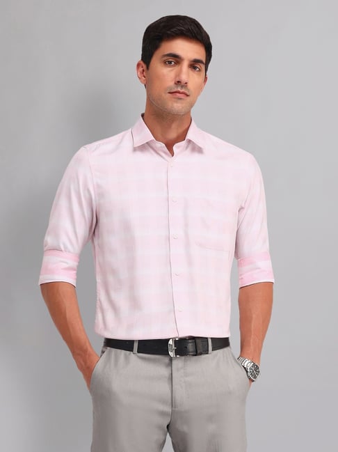 Ad By Arvind Pink Regular Fit Checks Shirt-picture-10
