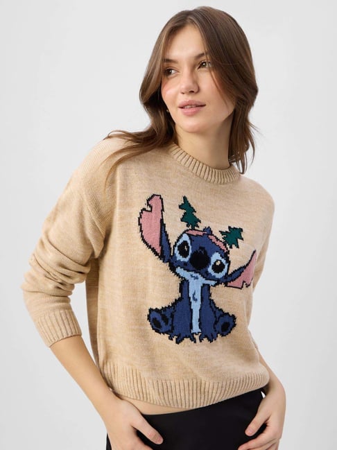 The Souled Store Cream Printed Sweater-picture-41