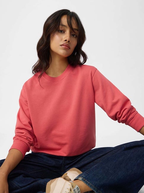 Buy The Souled Store Pink Plain Sweatshirt for Women Online Tata