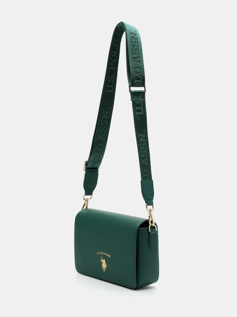 Buy Polo Green Logo Sling Handbag For Women At Best