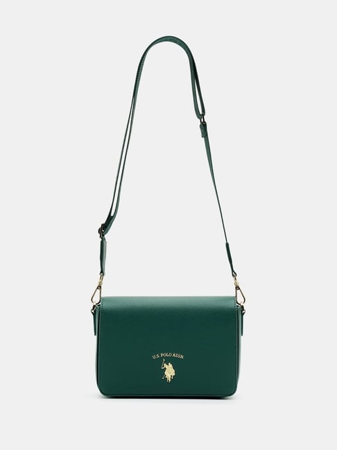 Buy Polo Green Logo Sling Handbag For Women At Best