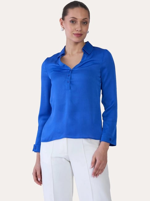 SALT Attire Blue Plain Top-picture-32