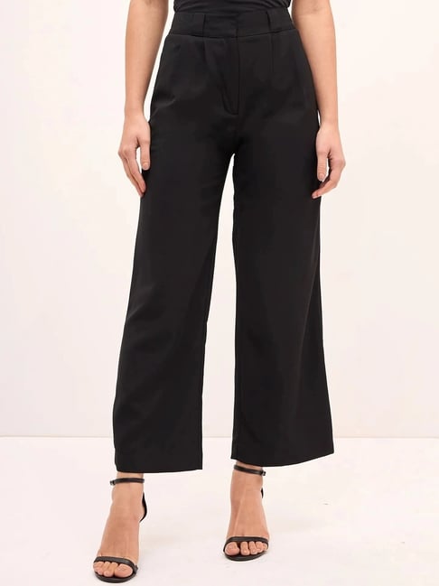 SALT Attire Black Plain Trousers-picture-27