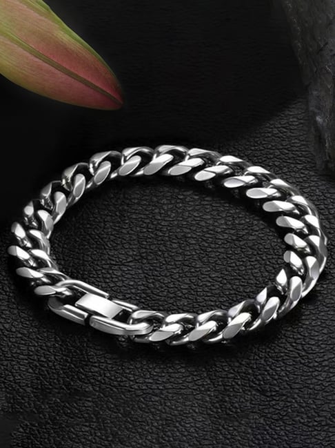 Peora Silver Stainless Steel Openable Link Bracelet-picture-31