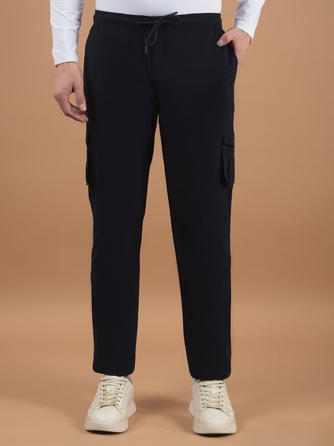 Cantabil Men's Solid Navy Blue Solid Full Length Lower-picture-26