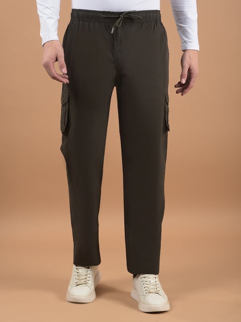 Cantabil Men's Solid Olive Green Solid Full Length Lower-picture-27