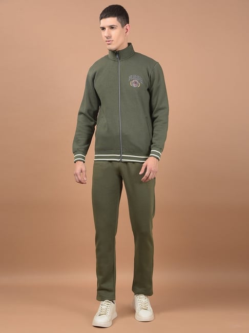 Buy Cantabil Men Olive Green Printed Winter Tracker Suit for Men