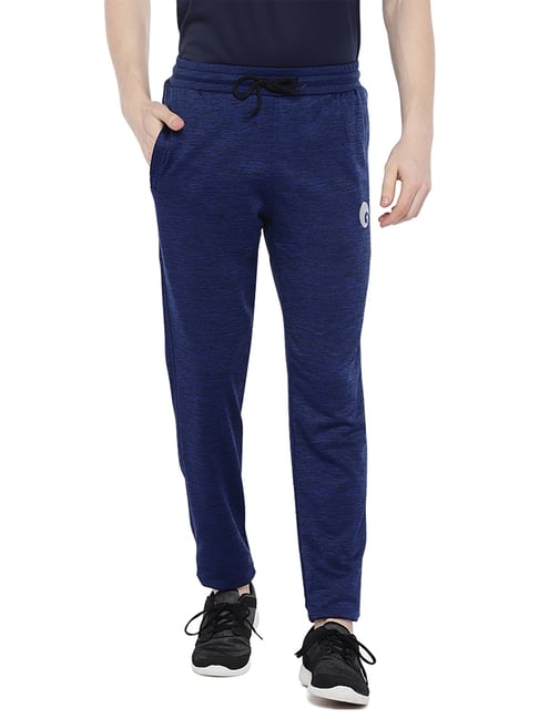 Omtex Royal Blue Regular Fit Solid Track Pants