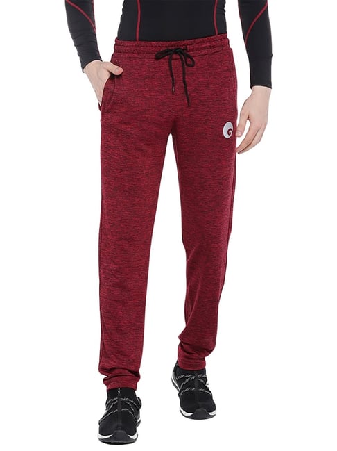 Omtex Red Regular Fit Solid Track Pants