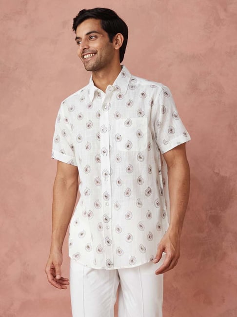 Fabindia White Cotton Printed Regular Shirt-picture-27