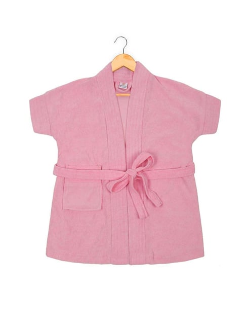 Creeva Pink Micro Terry 120 GSM Melodious Kids Bathrobe 1-2 Yrs