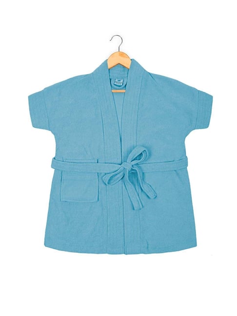 Creeva Sky Blue Micro Terry 120 GSM Melodious Kids Bathrobe 1-2 Yrs