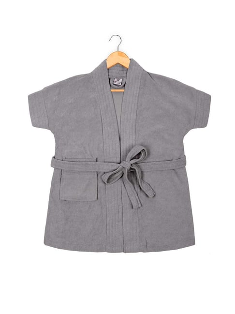 Creeva Grey Micro Terry 120 GSM Melodious Kids Bathrobe 2-3 Yrs