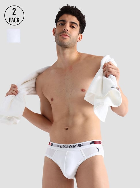 U.S. Polo Assn. White Elasticized Waist Printed I650 Briefs - Pack Of 2-picture-44
