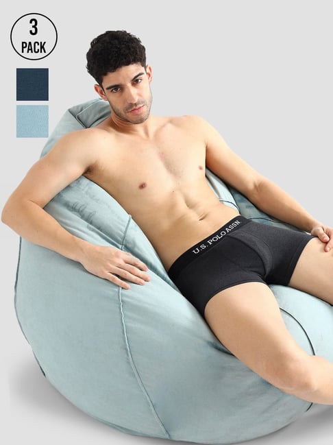 U.S. Polo Assn. Multicolored Elasticized Waist Solid OET13 Trunks - Pack Of 3-picture-11