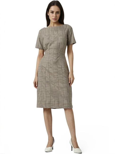 van heusen grey chequered dress