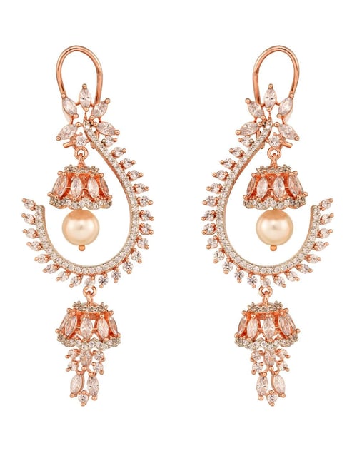 Saraf RS Jewellery Rose Statement Brass Earrings for Women