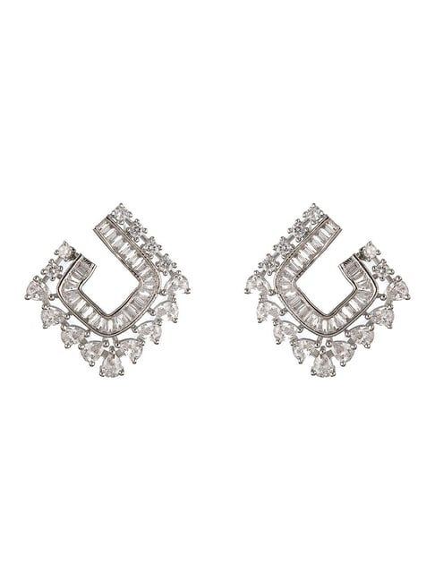 Saraf RS Jewellery Silver Statement Brass Earrings for Women-picture-20