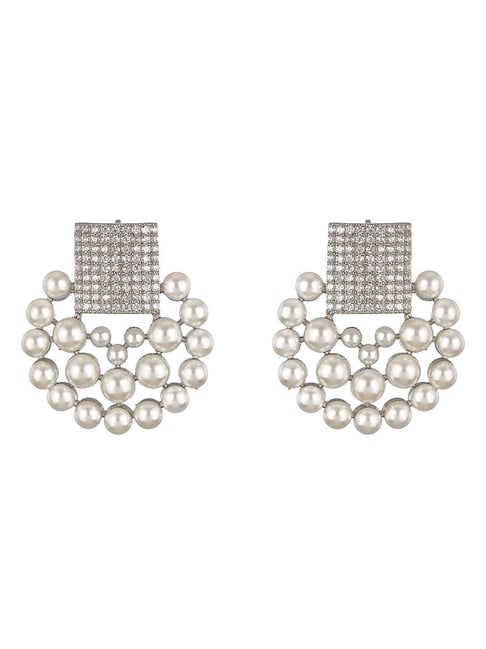 Saraf RS Jewellery Silver Statement Brass Earrings for Women-picture-25