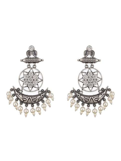 Saraf RS Jewellery Silver Statement Brass Earrings for Women-picture-21