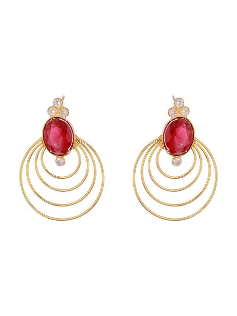 Saraf RS Jewellery Gold Statement Brass Earrings for Women-picture-13