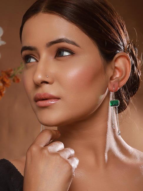 Saraf RS Jewellery Silver Statement Brass Earrings for Women-picture-44