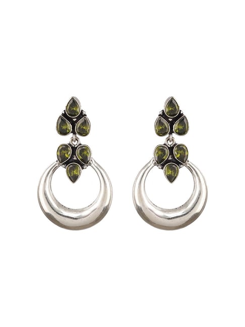 Saraf RS Jewellery Silver Statement Brass Earrings for Women-picture-19