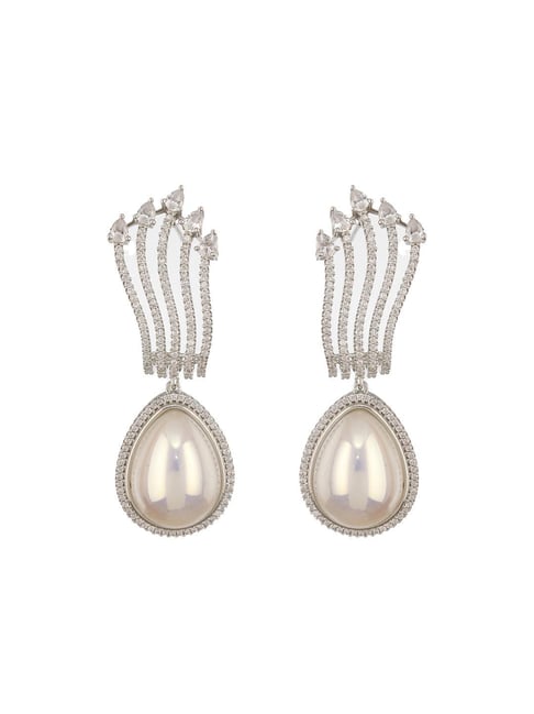 Saraf RS Jewellery Silver Statement Brass Earrings for Women-picture-33