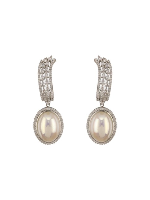 Saraf RS Jewellery Silver Statement Brass Earrings for Women-picture-42