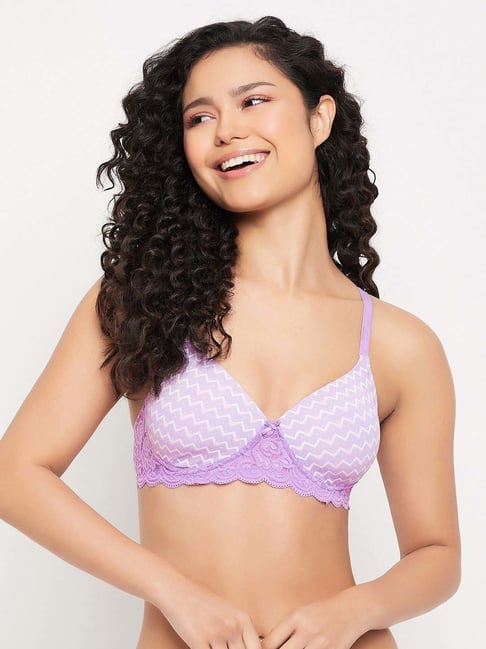 Clovia Purple Printed Bra-picture-33
