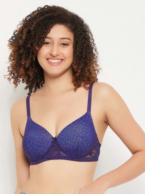 Clovia Purple Printed Bra-picture-31