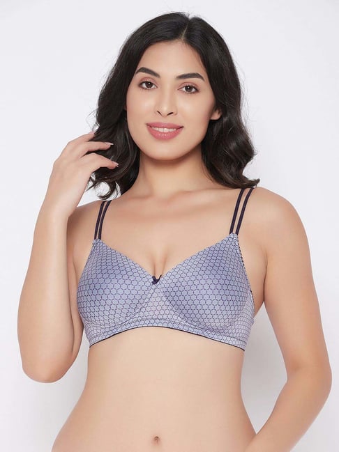Clovia Purple Printed Bra-picture-32