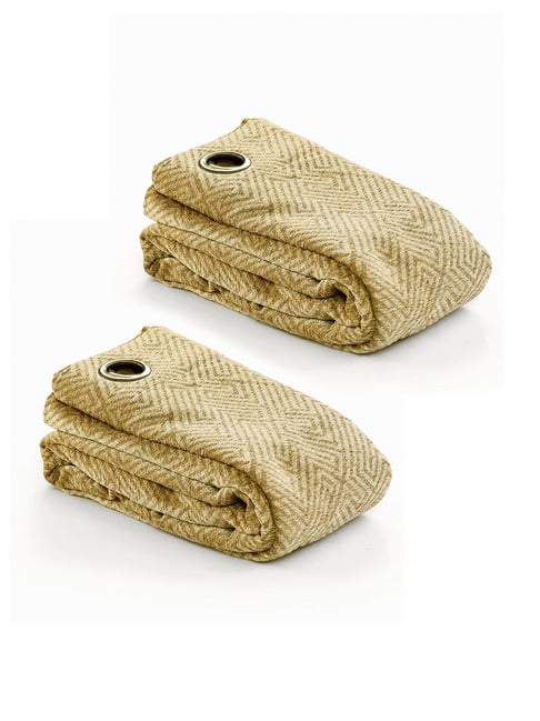 Saral Home Gold Polyester Geometric Curtain-picture-18