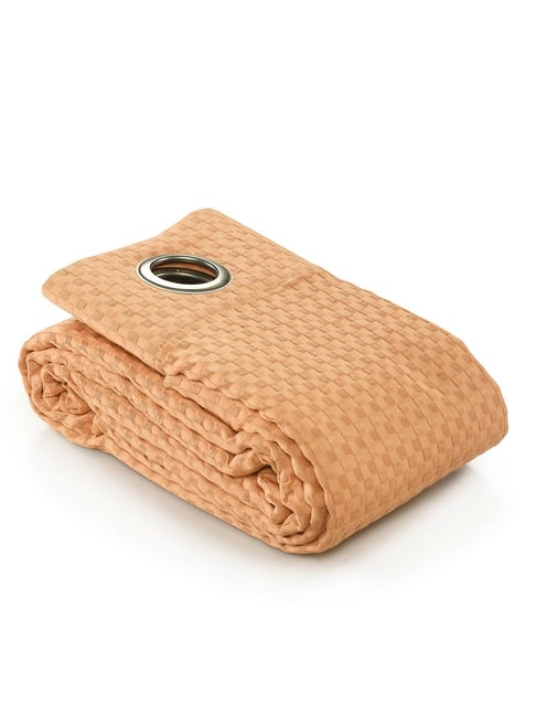 Saral Home Beige Cotton Checkered Curtain-picture-39