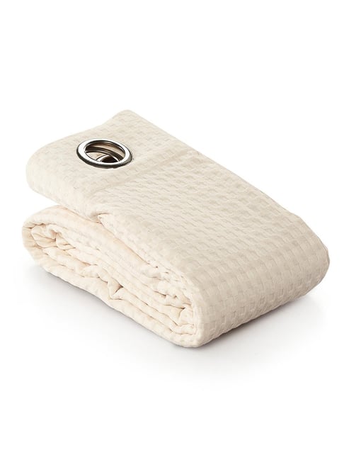 Saral Home Ivory Cotton Checkered Curtain