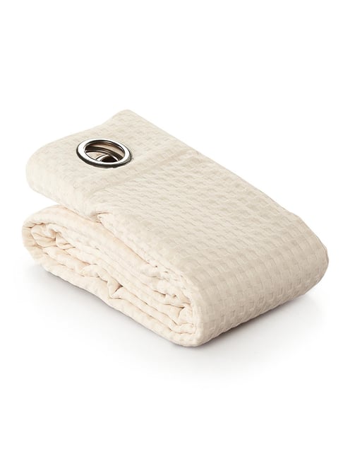 Saral Home Ivory Cotton Checkered Curtain