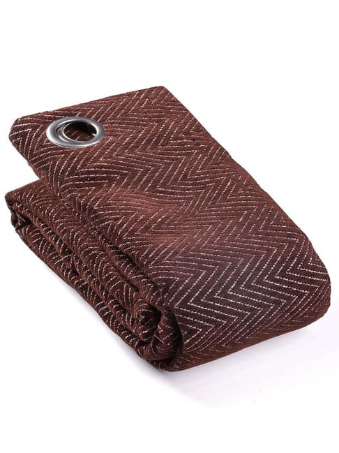 Saral Home Brown Polyester Zig Zag Curtain-picture-13
