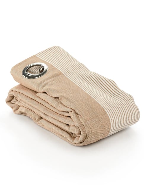 Saral Home Beige Cotton Stripe Curtain-picture-17