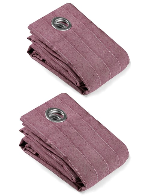 Saral Home Mehroon Cotton Plain Curtain-picture-39