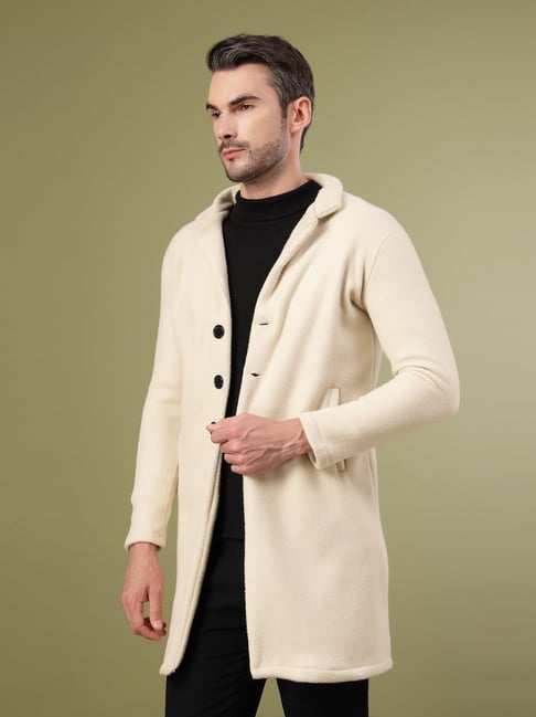 Wool Coat Cream Trench Coat Men Buy Rigo Ivory Cotton Regular
