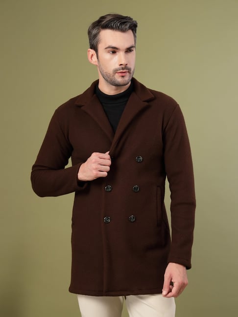 Rigo Dark Brown Cotton Regular fit Coat-picture-31