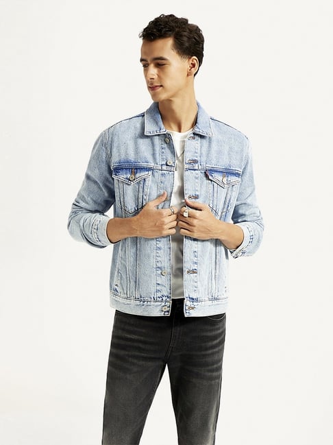 Buy Levi's Light Blue Regular Fit Denim Jacket for Mens Online