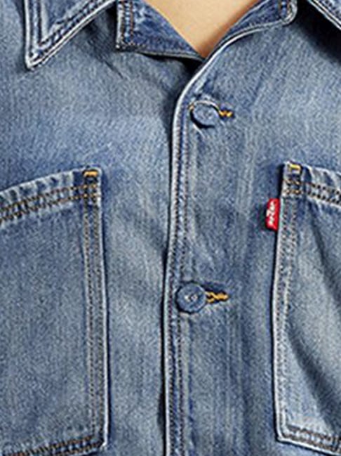 Levi's Blue Cotton Regular Fit Denim Jacket