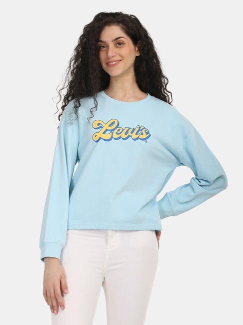Levi's Blue Cotton Relaxed Fit Sweatshirt