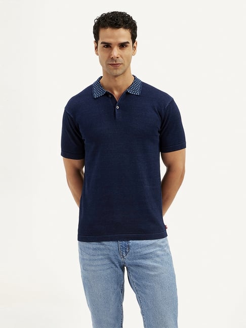 Levi's Navy Cotton Slim Fit Polo T-Shirt