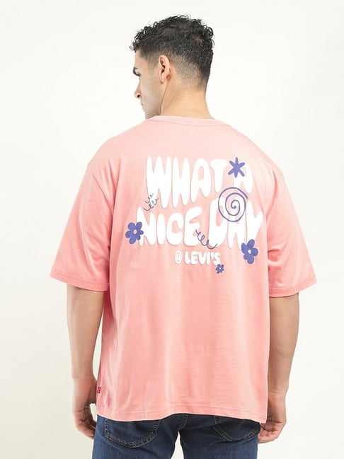 Buy Levi's Peach Loose Fit Printed T-Shirt for Mens Online Tata CLiQ
