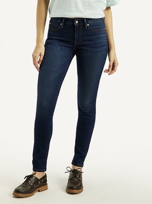 Buy Levi's Navy Skinny Fit Jeans for Women Online Tata CLiQ