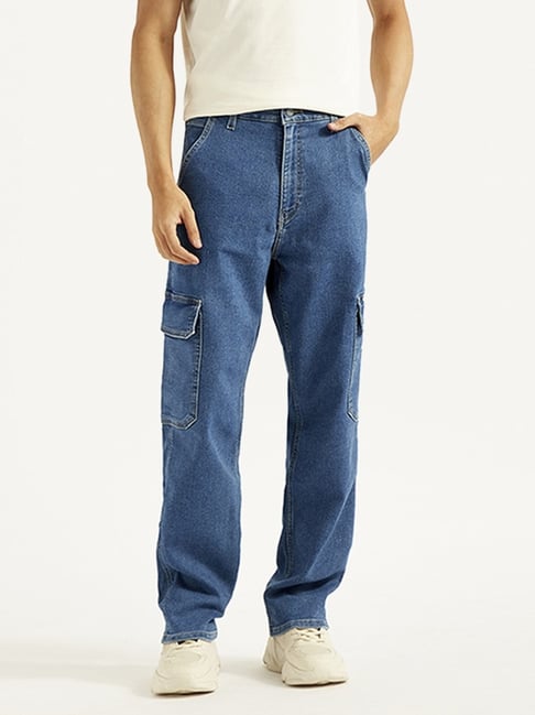 Levi's 568 Blue Loose Fit Cargo Jeans deal from tatacliq