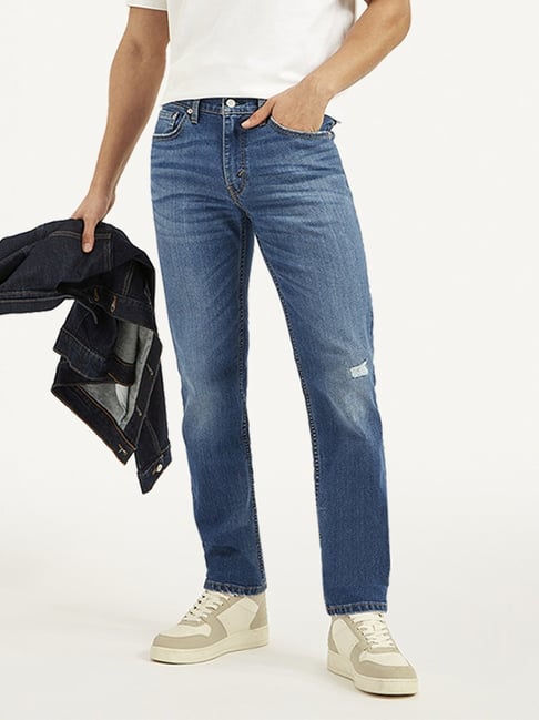 Levi's 511 Blue Slim Fit Distressed Jeans
